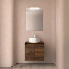Muebles Project badmeubel 70cm met 2 deuren en toppaneel walnoot