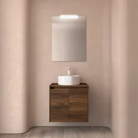 Muebles Project badmeubel 70cm met 2 deuren en toppaneel walnoot