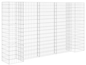 vidaXL Gabion plantenbak H-vormig 260x40x150 cm staaldraad