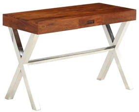 vidaXL Bureau 110x50x76 cm massief acaciahout en sheesham afwerking
