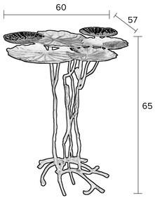Ginkgo Blad Bijzettafel Goud - 60 X 57cm.