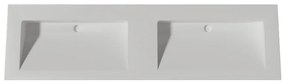 Lambini Designs Flora solid surface wastafel 160cm zonder kraangaten wit mat