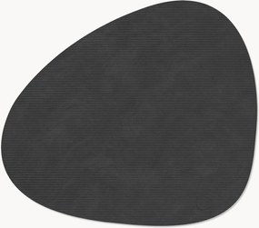 Handgemaakte asymmetrische leren placemats Curve, 4-delig