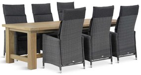Tuinset 6 personen 260 cm Wicker Zwart Garden Collections Madera/Fourmile