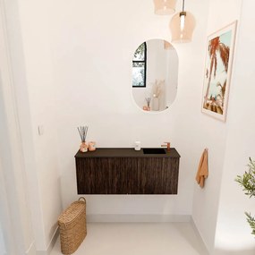 Mondiaz Joya 100cm toiletmeubel walnut met wastafel faye rechts 1 kraangat urban
