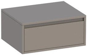 BRAUER Thin Wastafelonderkast - 60x46x27cm - 1 greeploos lade - 0 sifonuitsparing - MDF - hoogglans taupe 1751