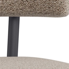 Mazzoni TORAY Latte Beige (stof Monza 60)/zwart onderstel - GESTOFFEERDE EETKAMERSTOEL VOOR KEUKEN/EETKAMER