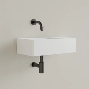 Sanigoods Luko fontein 40x22cm rechts zonder kraangat hoogglans wit