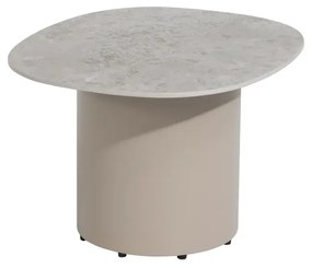 4 Seasons Outdoor Sofie loungetafel latte met zandkleurig keramisch blad 50 x 60 cm Bijzettafel   beige weerbestendig