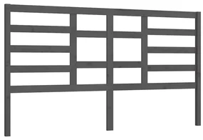 vidaXL Hoofdbord 206x4x104 cm massief grenenhout grijs