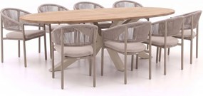 + 10% kassakorting | Diningset Bellagio | 8 personen teakhout | Tuinset stapelbaar | 9-delig | Kees Smit Tuinmeubelen
