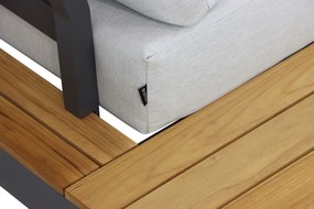 Loungeset 6 personen Aluminium/Teak Grijs Lifestyle Garden Furniture Vittoria