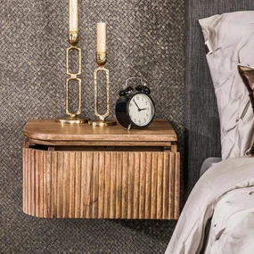 Zwevende Nachtkastjes Ribbels Set Van 2 - 40x35x20cm.