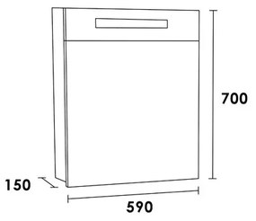 Sanituba Spiegelkast 2.0 60cm Rechtsdraaiend Antraciet eiken