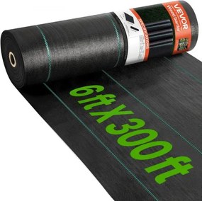 VEVOR 102g/m² Onkruidbestrijdingsdoek Tuinvlies Tegen Onkruid 1,8x91,4mm Onkruidfolie Gemaakt van PP Waterdoorlatend Scheurvast Corrosiewerend Onkruidvlies 570/700N Treksterkte Onkruidbescherming Gronddoek