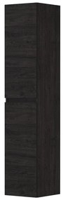 INK Badkamerkast - 35x37x169cm - 2 deuren - links en rechtsdraaiend - greeploos - houten keerlijst - MFC Houtskool eiken 1257408