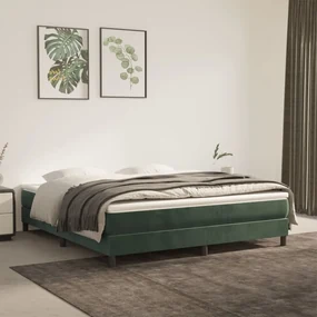 vidaXL Boxspringframe fluweel donkergroen 160x200 cm