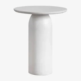 Ronde Bijzettafel In Cement (ø45 Cm) Layana Grijsachtig Wit - Sklum