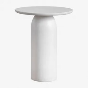 Ronde Bijzettafel In Cement (ø45 Cm) Layana Wit - Sklum