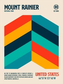 Ilustratie Mount Rainier National Park Travel Poster, Retrodrome