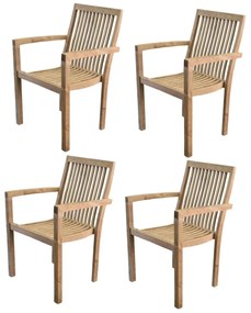 Montana dining tuinstoel teak set van 4