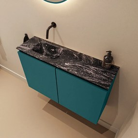 Mondiaz Ture DLux toiletmeubel 80cm smag met wastafel lava links zonder kraangat