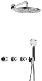 Hotbath Cobber IBSW70 Regendoucheset inbouw - 38.5cm wandarm - 30cm ronde hoofddouche - 3 standen handdouche - chroom IBSW70CR15