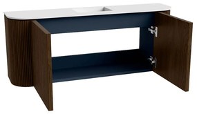 Mondiaz Joya 105cm toiletmeubel ronding links/rechts walnut met wastafel faye midden zonder kraangat talc