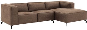 Goossens Bank Calvin bruin, micro leer, 2,5-zits, modern design