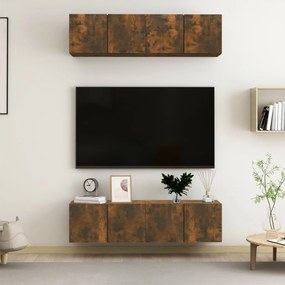 vidaXL Tv-meubelen 4 st 60x30x30 cm bewerkt hout gerookt eikenkleurig