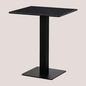 Vierkante Bar Tafel Van Livanto Marmer Zwart & ↔︎ 60 Cm & Marmer Nero Marquina - Sklum