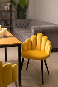 Hand Fluwelen Stoel Zwart Poten