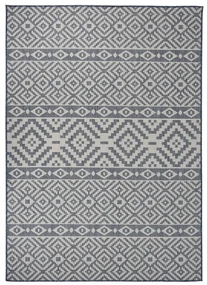 vidaXL Buitenkleed met patroon platgeweven 120x170 cm blauw