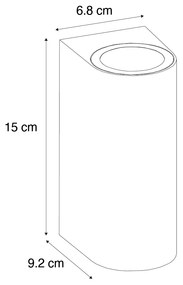 Moderne buiten wandlamp wit kunststof ovaal 2-lichts - Baleno