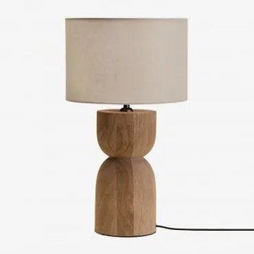 Diniz Mangohouten Tafellamp ↑30 Cm & Licht Taupe Grijs Ø30 Cm - ↑25 Cm Arlina - Sklum