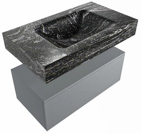 Mondiaz Alan DLux badmeubel 80cm plata 1 lade met wastafel lava midden zonder kraangat