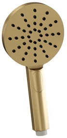 Brauer Gold Carving complete inbouw regendouche set 22 met 30cm douchekop, gebogen muurarm, 3 standen handdouche en glijstang geborsteld messing PVD