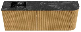 Mondiaz Joya DLux 110cm toiletmeubel ronding rechts oak met wastafel faye links 1 kraangat lava