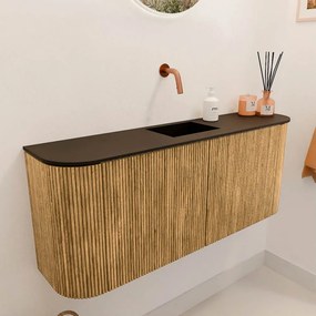 Mondiaz Joya 105cm toiletmeubel ronding links/rechts oak met wastafel faye midden zonder kraangat urban