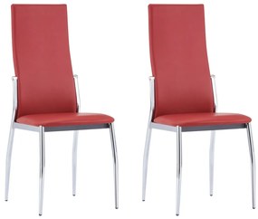 vidaXL Eetkamerstoelen 2 st kunstleer rood