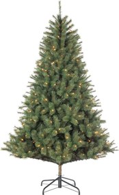 Nordwood verlichte kunstkerstboom - 185 cm - groen - Diameter 119 cm - 270 ledlampjes - 850 tips - metalen voet