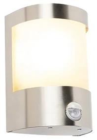 Moderne buitenwandlamp met bewegingsmelder RVS bewegingssensor IP44 - Mira Modern E27 IP44 Buitenverlichting bol / globe / rond