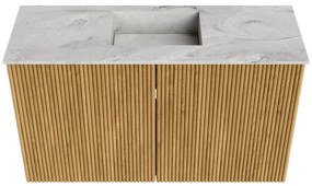 Mondiaz Joya DLux 70cm toiletmeubel oak met wastafel faye midden zonder kraangat glace