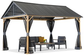 Teramo metalen tuinhuisje met klamboe 4x3 Tuinpunt