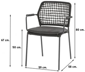 Taste Barista Antraciet/Prado Ellips 240x115 cm. ovale tuinset - 7 delig