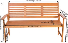 Tropical -seater Bench Grijs