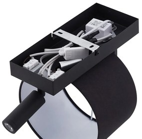 Moderne wandlamp zwart rond met leeslamp - Puglia