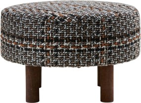 Falkirk Poef Tweed - Black/Brown