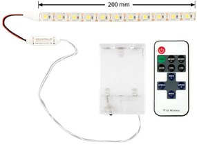 LED Strip Warm Wit Waterdicht Op 3xAA Batterijen, Dimbaar, Onderbouw