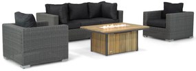 Stoel en Bank Loungeset 5 personen Wicker Grijs  Garden Collections Toronto/Seaside